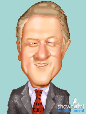 Caricature Bill Clinton