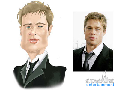 Brad Pitt : Caricature from photo As seen on this caricature from a photo, 