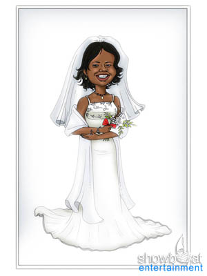 Wedding Dress Wedding caricature The bride must shine and as shown here