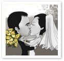 Wedding Kiss : Wedding caricature